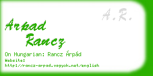 arpad rancz business card