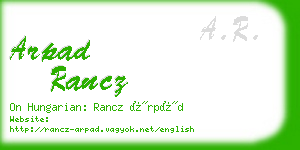 arpad rancz business card